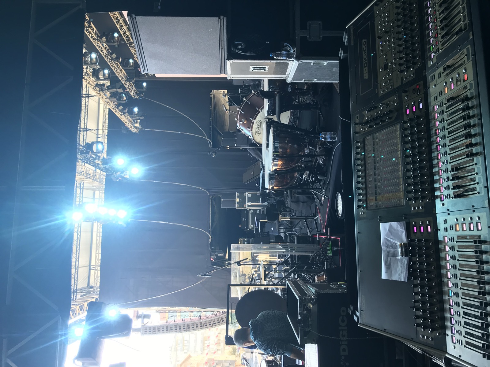 Digital console at an outdoor stage